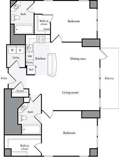 Floor plan 2 Bedrooms J