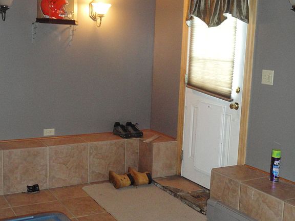 Mudroom in basement