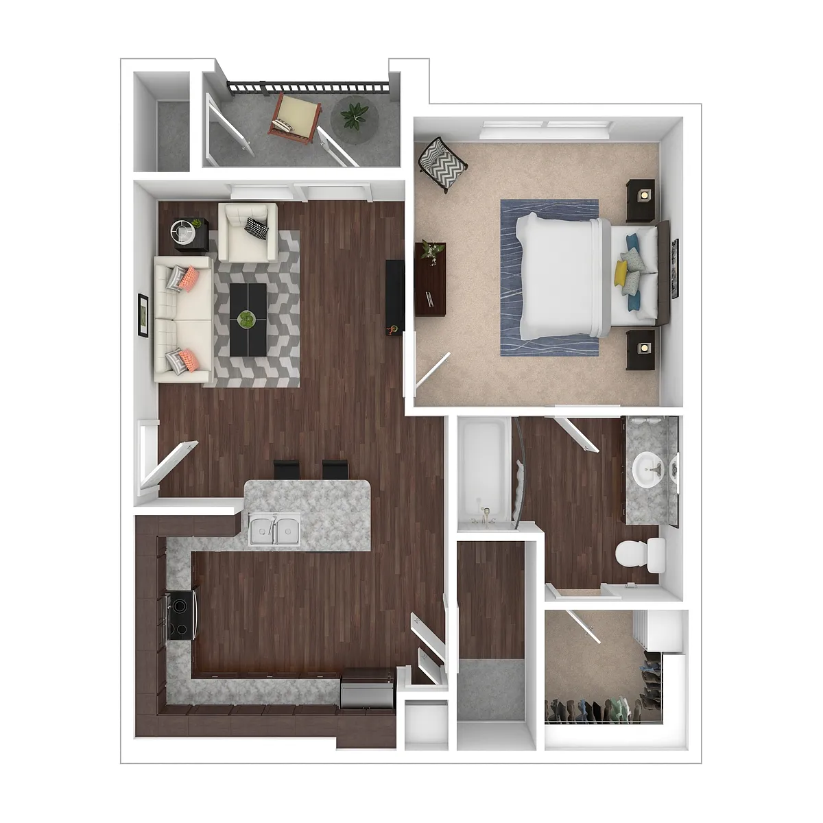 Floor plan One Bed One Bath A5