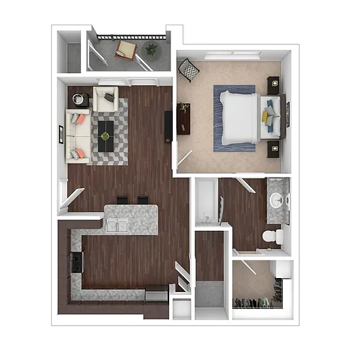 Floor plan One Bed One Bath A5