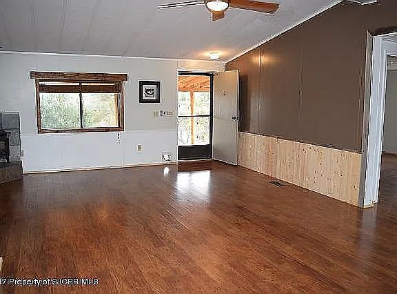 Entrance, wood stove, living
