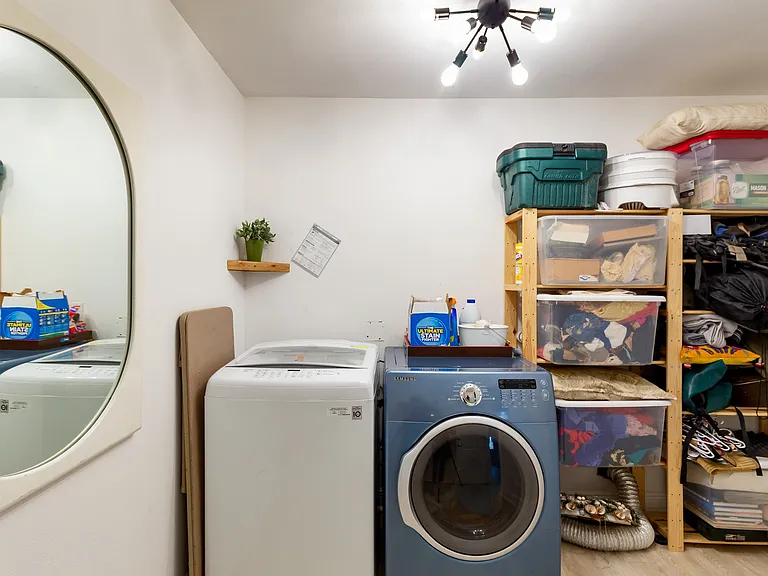 Storage room with washer & dryer, storage