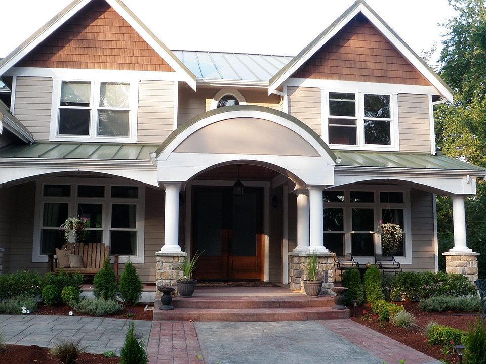 Stamped concrete front entry