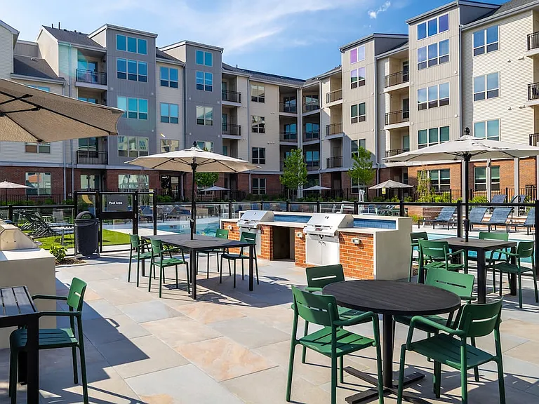Poolside lounge with grilling stations