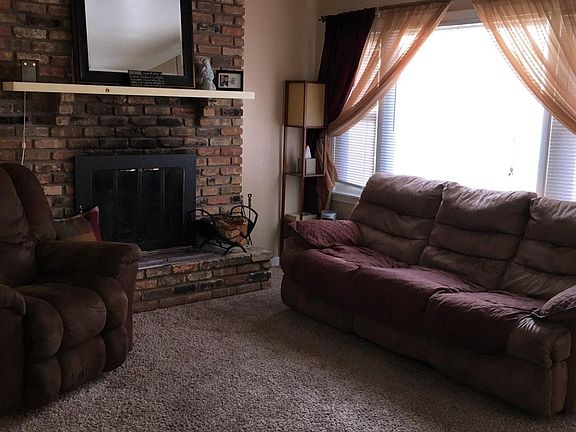 Living room with fireplace