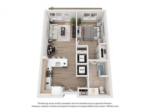 Floor plan Avenue G | 1 Bed/1 Bath-AW-01.6