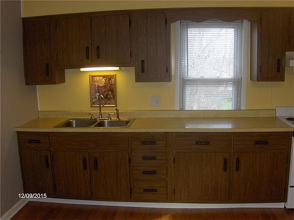 Kitchen has large counter space.