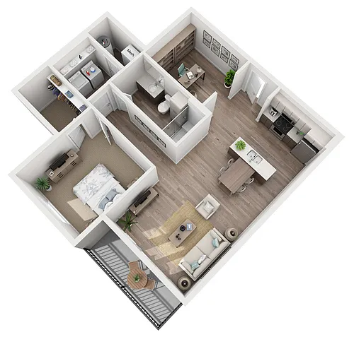 Floor plan Crescendo - One Bedroom