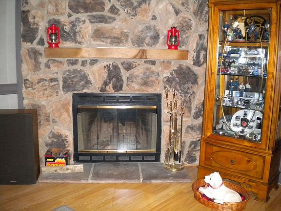 stone fireplace