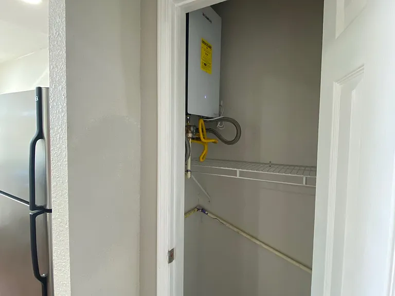 Each unit has its own hot water on demand unit - you will never run out of hot water!