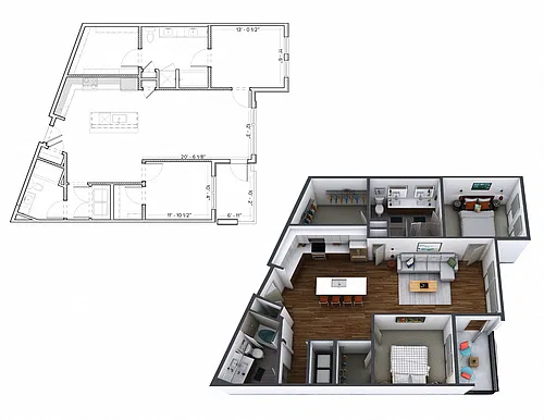 Floor plan 2 Bedroom C4