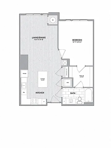 Floor plan 1 BED 1 BATH - 803