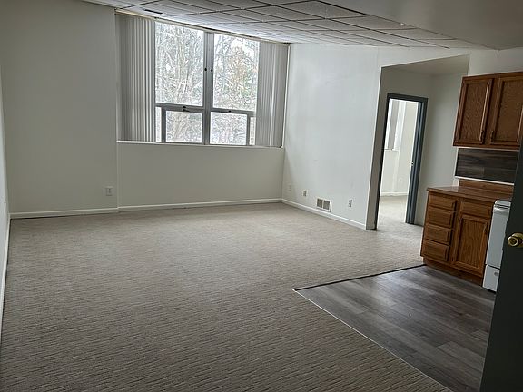 living space and kitchen