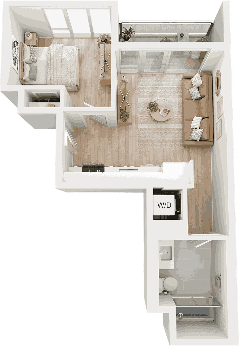 Floor plan 1 Bed/1 Bath-A2