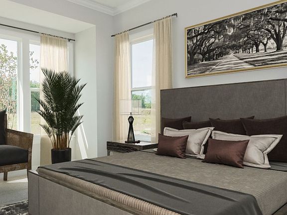 Virtually Staged Master Bed
