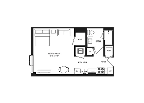 Floor plan Studio-S2A