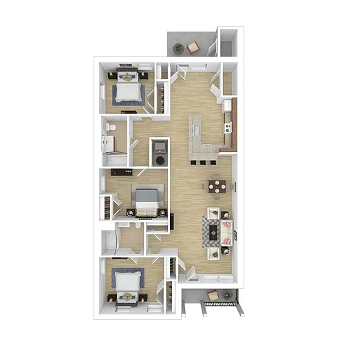 Floor plan 3AH - 2 Bedroom