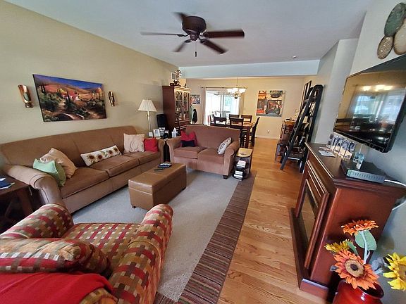 Open living and dining area
