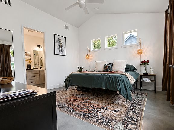 Master suite is located on the first floor with closet and master bath attached