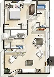 1A-R Floorplan with Garage 1A-R Floorplan with Garage