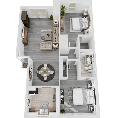 Floor plan 2 Bed 1 Bath