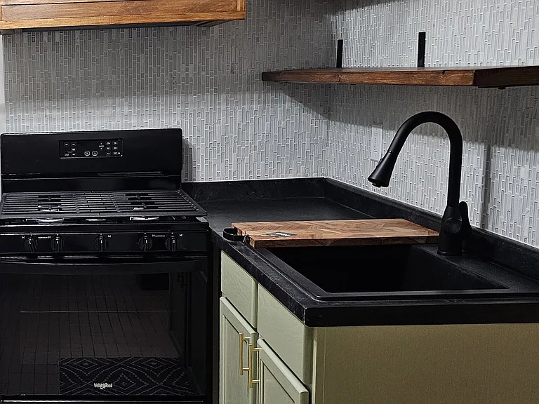 Large Black Quartz Sink