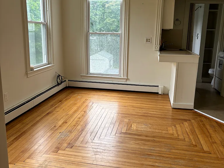 Dining or couch area with counter area for bar stools
