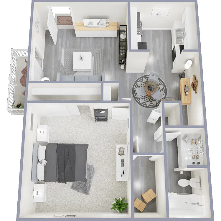 Floor plan 1 Bed 1 Bath Medium
