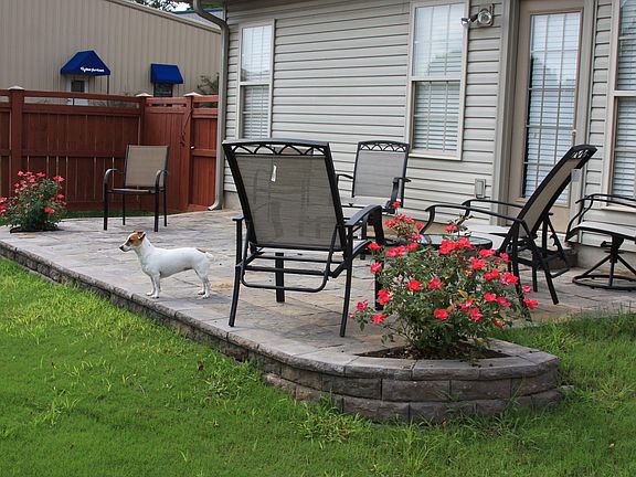 stone pavers make a huge patio and grilling area
