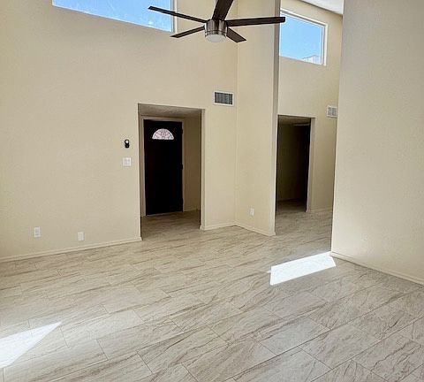 Living room view to front door