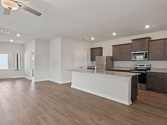 The kitchen has a wonderful island.