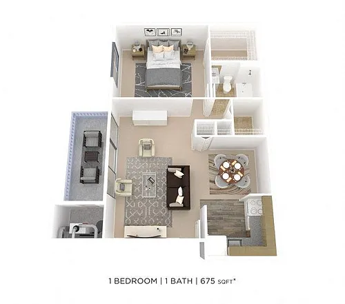 Floor plan One Bedroom-675 sqft