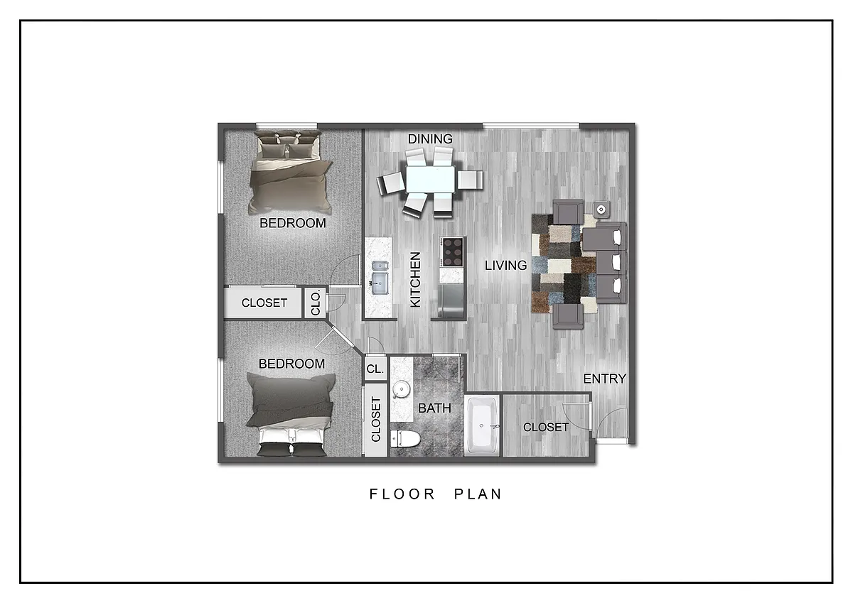 Floor plan 2 Bedroom A