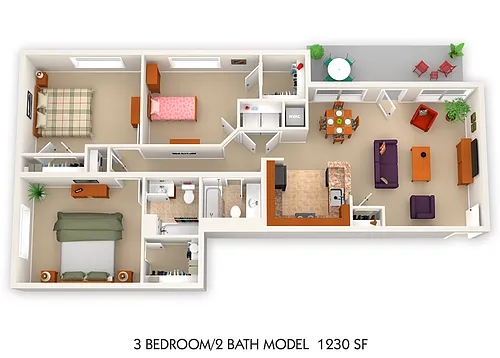 Floor plan 3BR/2Bath