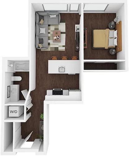 Floor plan 1 Bed/1 Bath-C7