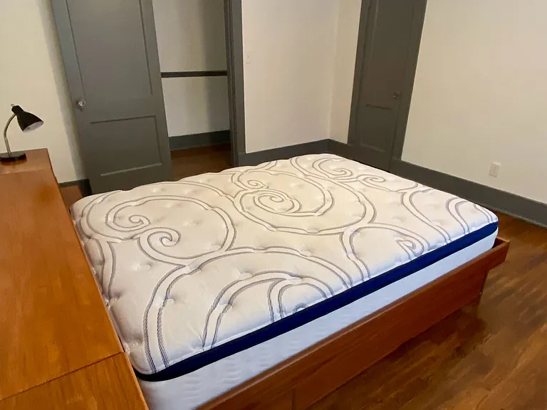 New MCM Queen Bed & Mattress to stay if needed. Cedar Closet in this bedroom.