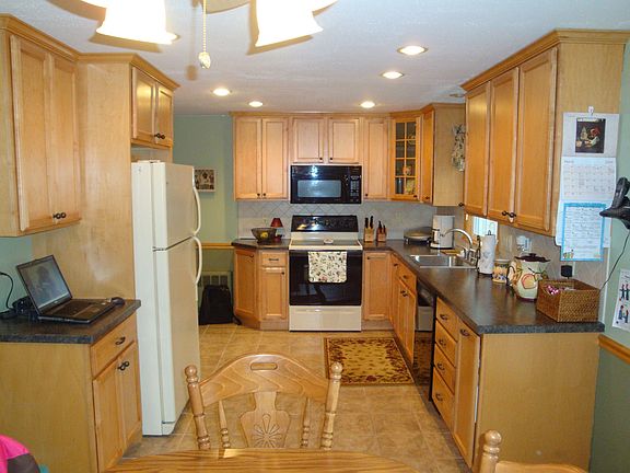 View of kitchen from dining area.