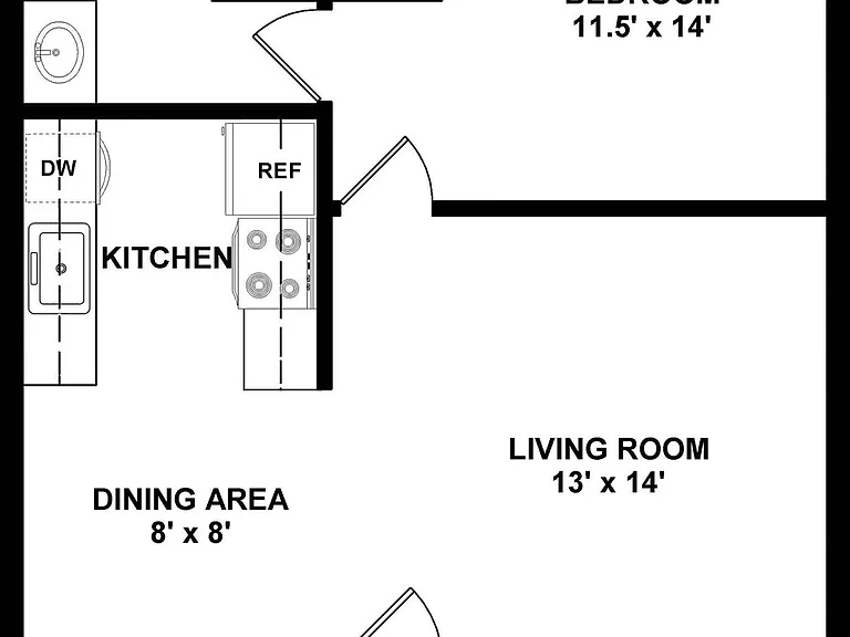1 BD / 1 BA ? 600 SF