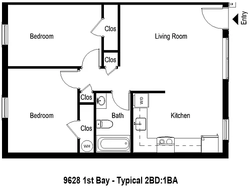 Floor plan 9628 2BD 1BA