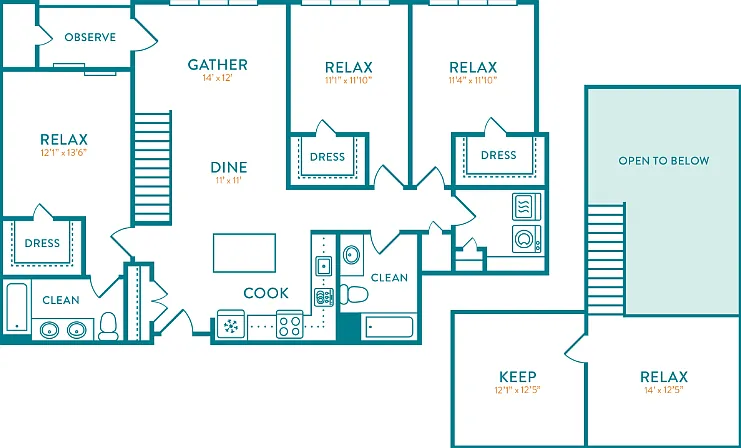 Wharton Loft Floorplan Diagram