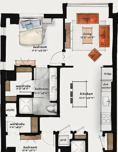 C2 | 2 Bed 2 Bath 1,128 square feet C2 | 2 Bed 2 Bath 1,128 square feet