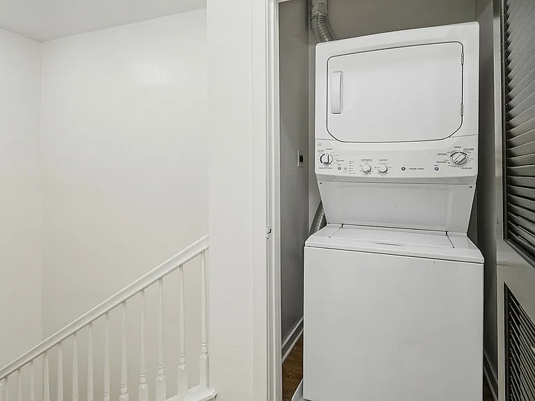 Simplify your routine with a washer and dryer inside your home.