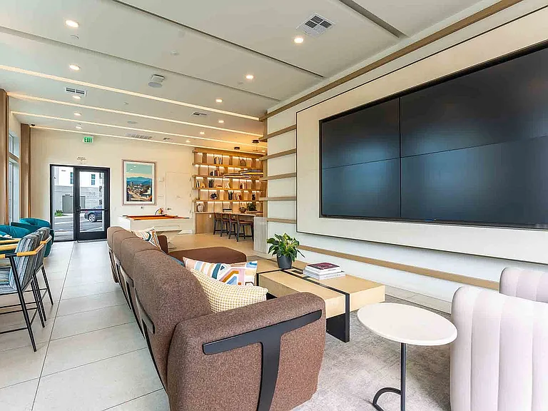 Clubroom TV and Seating Area