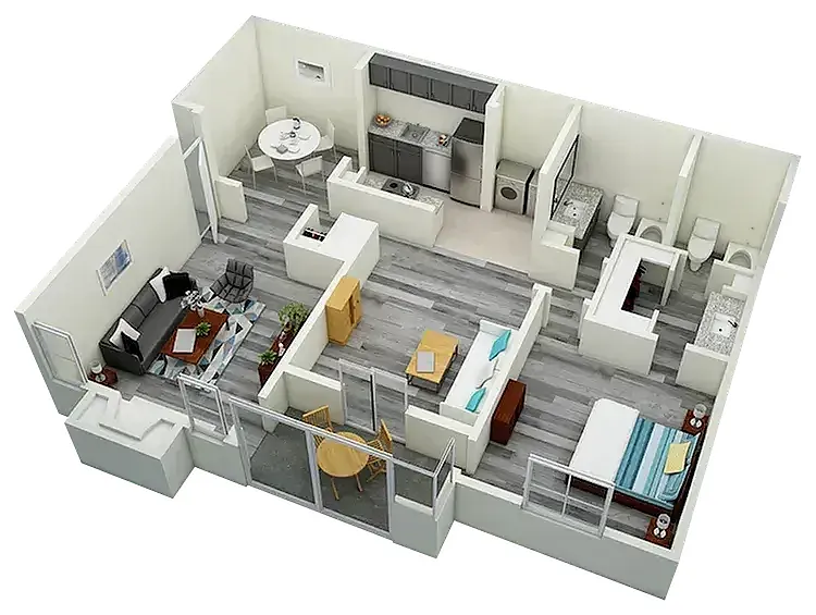 Floor plan Vetra Research Park One Bedroom