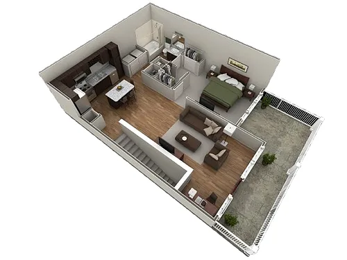 Floor plan 1 BR Designer Overlook