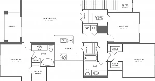 Lauderdale Three Bedroom Two Bath (1445 SF) Lauderdale Three Bedroom Two Bath (1445 SF)