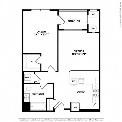 Floor plan 1K w/ Balcony