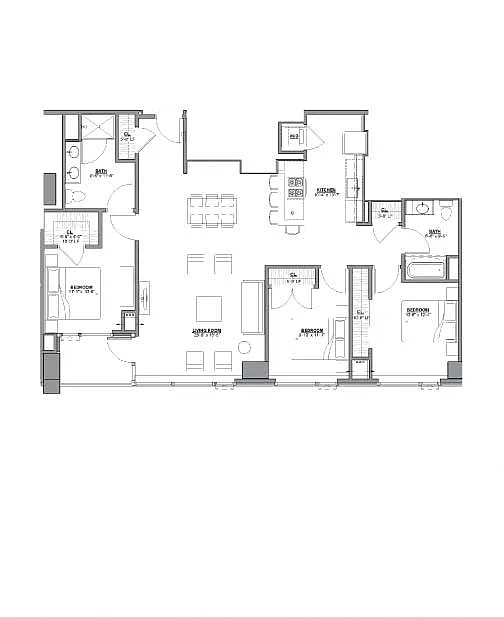 Floor plan 3 Bed/2 Bath-3A-2