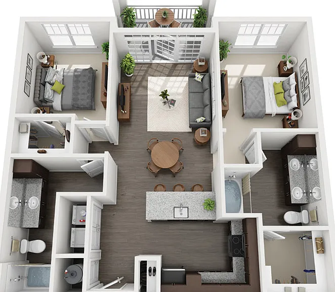Fountains Matthews - B1 - 2 Beds - 2 Baths - 1109 Sq. ft.