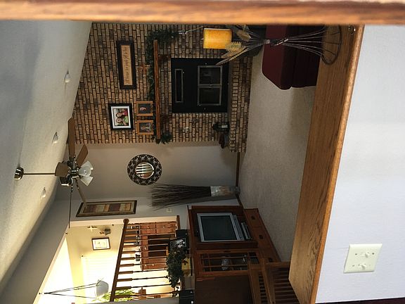 Family room with fireplace.